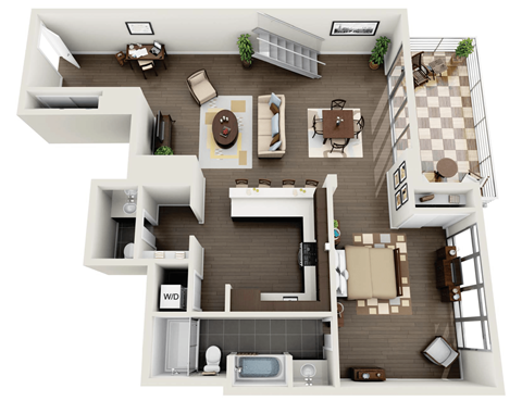 Floor plan for 2 beds, 2.5 baths, 1713 sqft